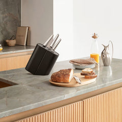 Alfredo Knife Stand, Stainless Steel, Black