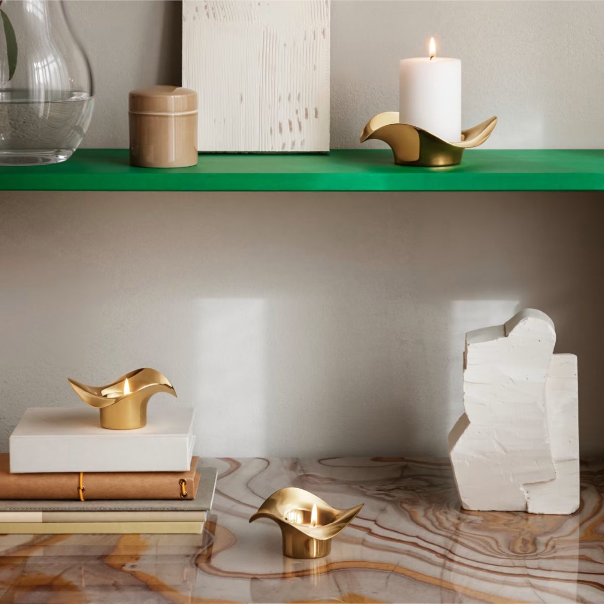 Cobra Tealight, Gold Pvd, 2 Pcs