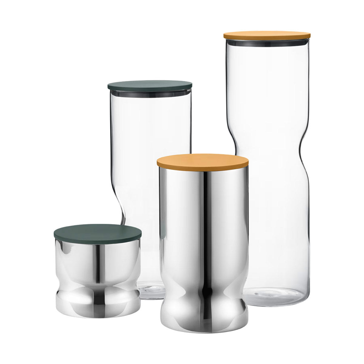 Alfredo Canister Mini Stainless Steel & Green Lid 0.5L