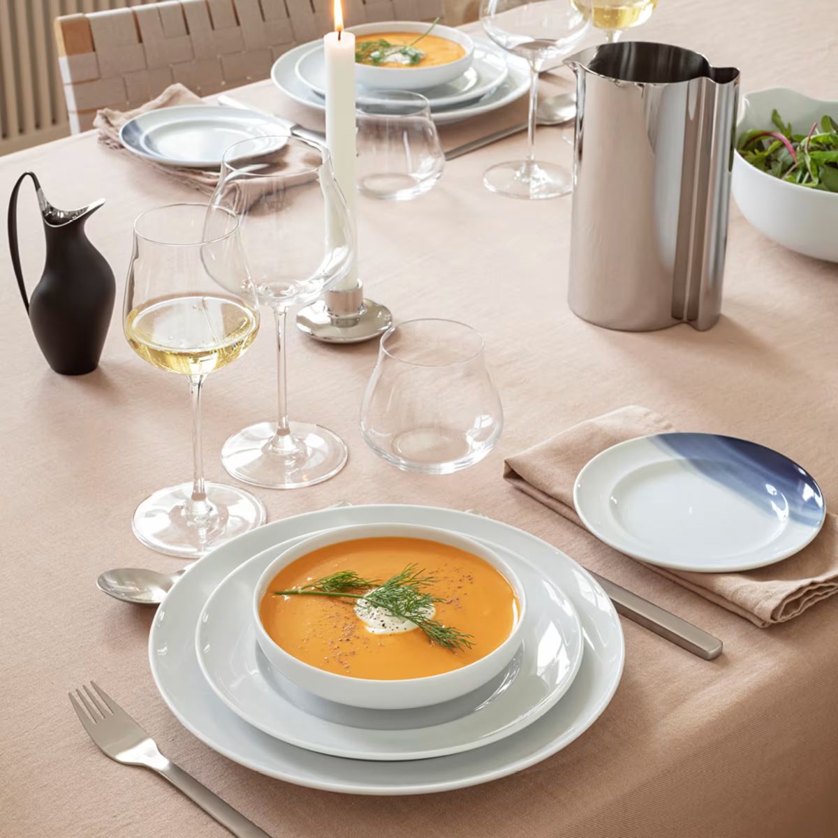 Koppel Dinnerware Set Dinner Pl, Lunch Pl & Breakf Bowl Porc