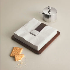 Bernadotte Napkin Holder Stainless Steel Smoked Oak