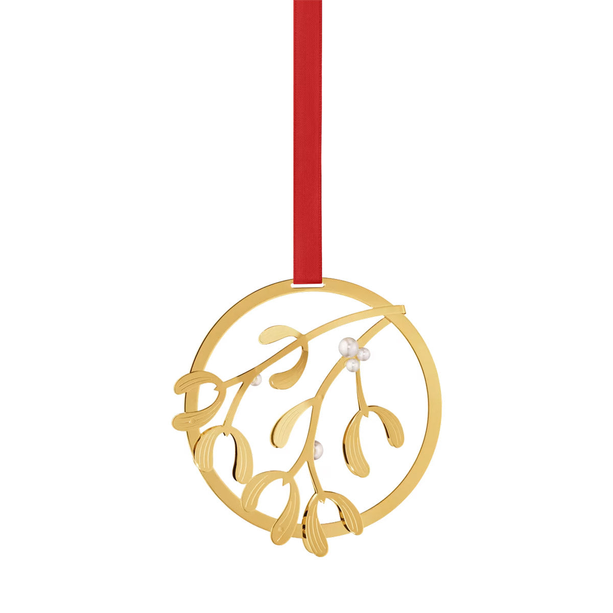 Christmas Mobile Mistletoe 18 Kt Gold Plated