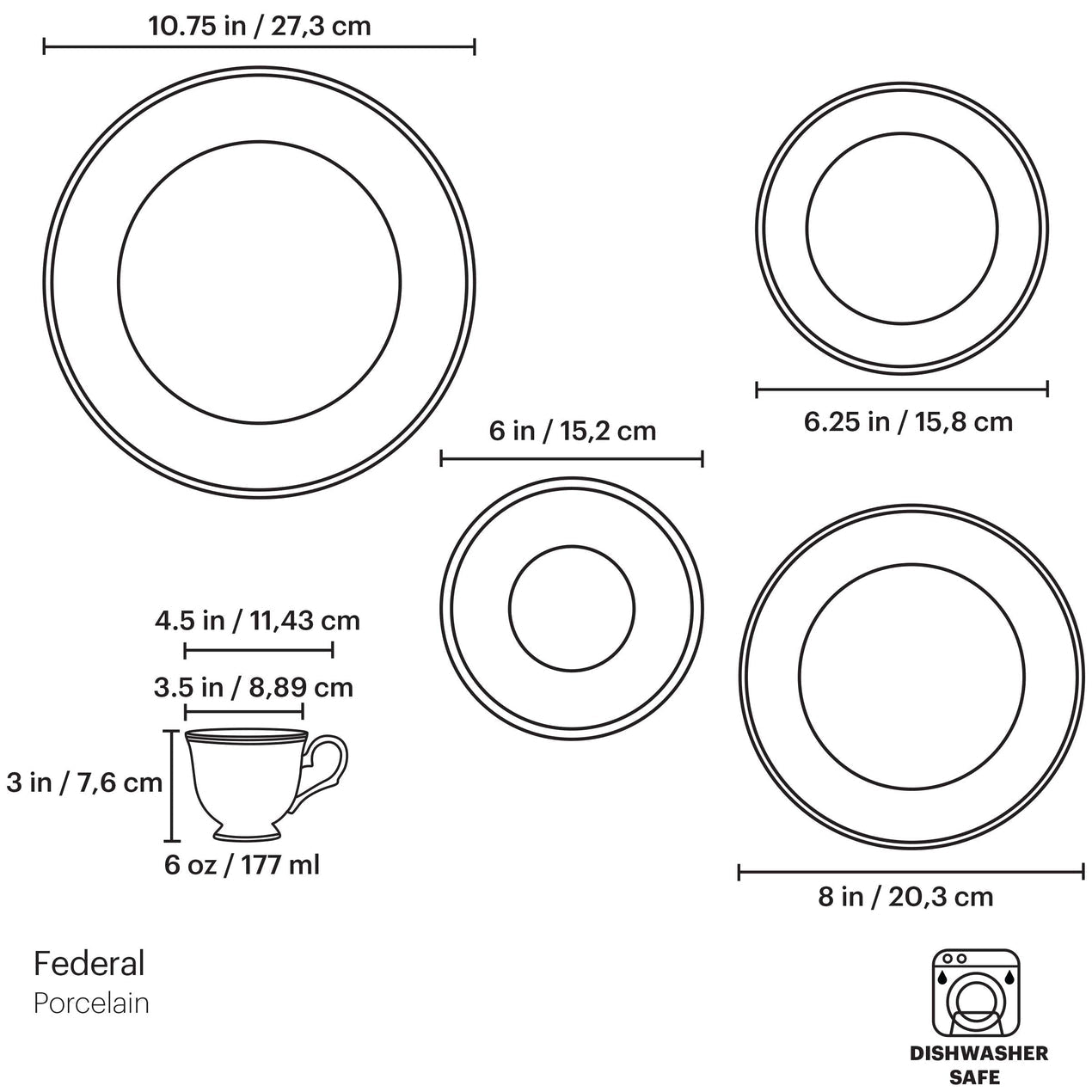 Federal Platinum 5-Piece Place Setting