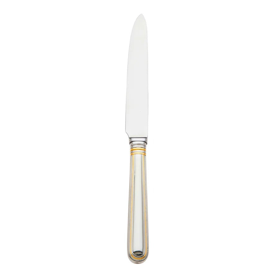 Ascot Mirrored Accented Gold 18/10 Stainless Steel Dinner Knife