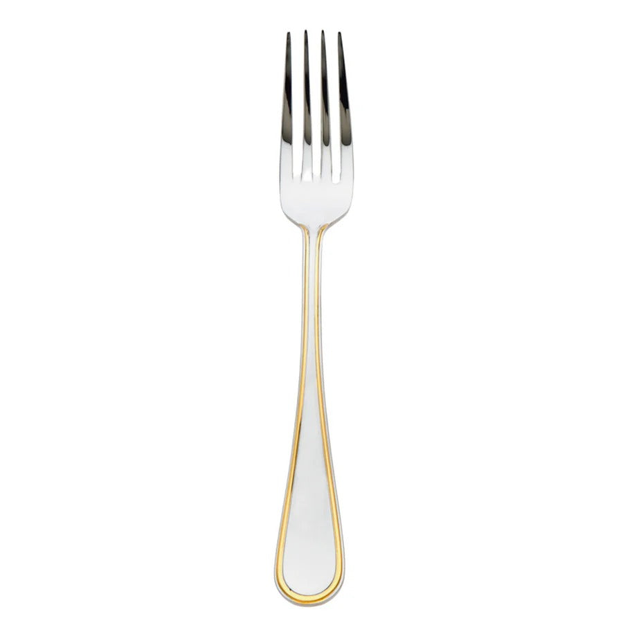 Ascot Mirrored Accented Gold 18/10 Stainless Steel Dinner Fork