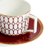Renaissance Red Teacup & Saucer