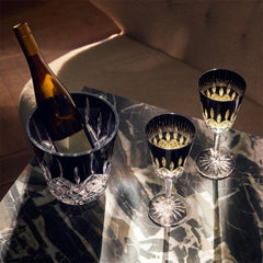 Lismore Black Medium Goblet 11.5 Oz Pair