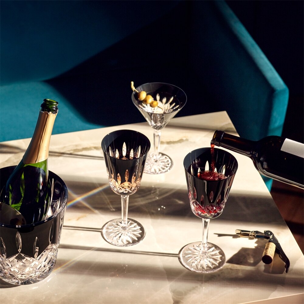 Lismore Black Large Goblet 14 Oz Pair