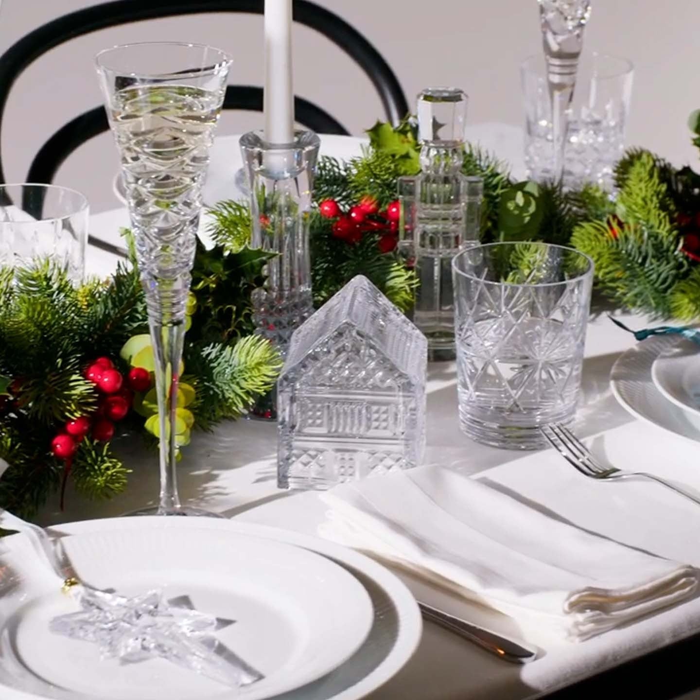 Winter Wonders Clear Flutes, Set of 6