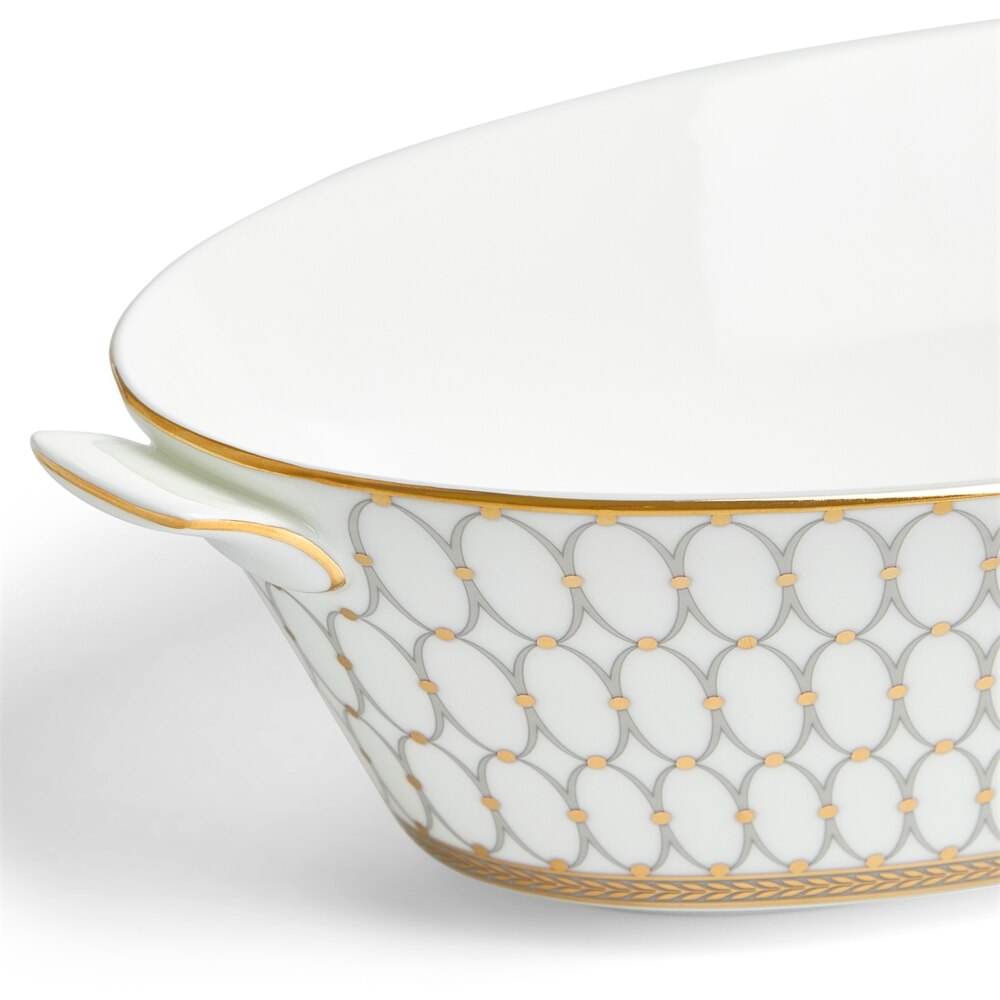Renaissance Grey Oval Serving Bowl