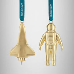 Christmas Spaceman & Rocket Golden Ornament