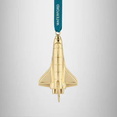 Christmas Rocketship Golden Ornament