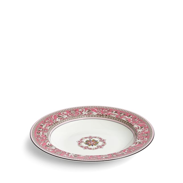 Florentine Fuchsia Rim Soup Bowl 22.8cm 8.9in