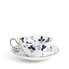 Wild Strawberry Inky Blue Teacup Saucer