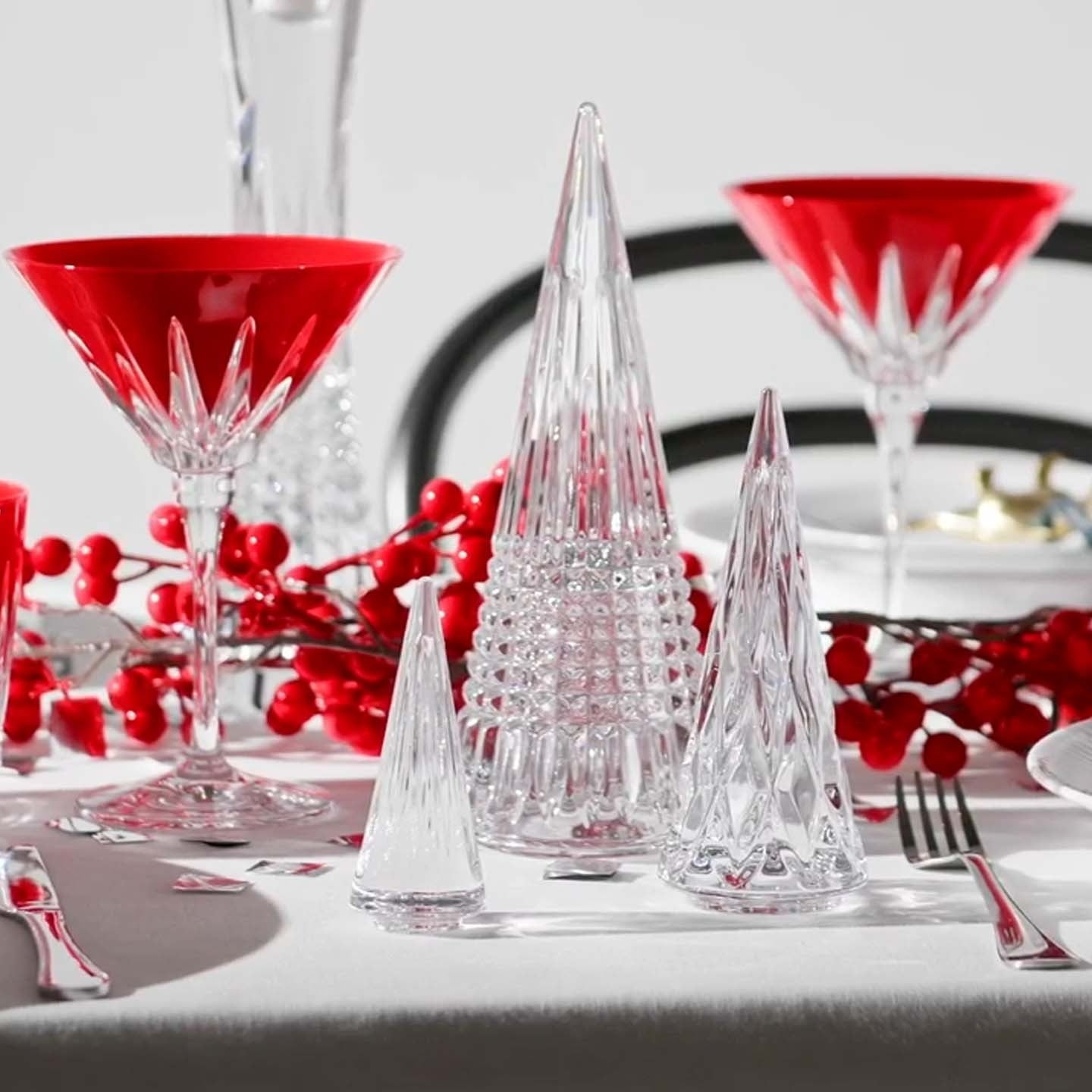 Christmas Crystal Standing Trees, Set of 3