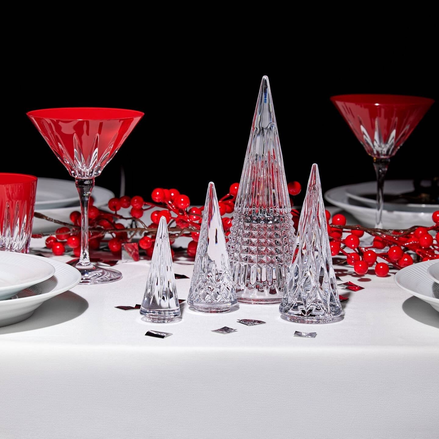Christmas Crystal Standing Trees, Set of 3