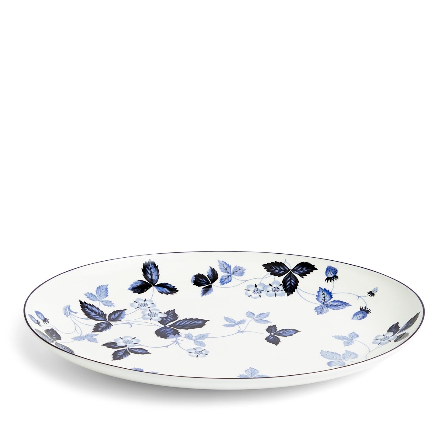 Wild Strawberry Inky Blue Oval Serving Plate