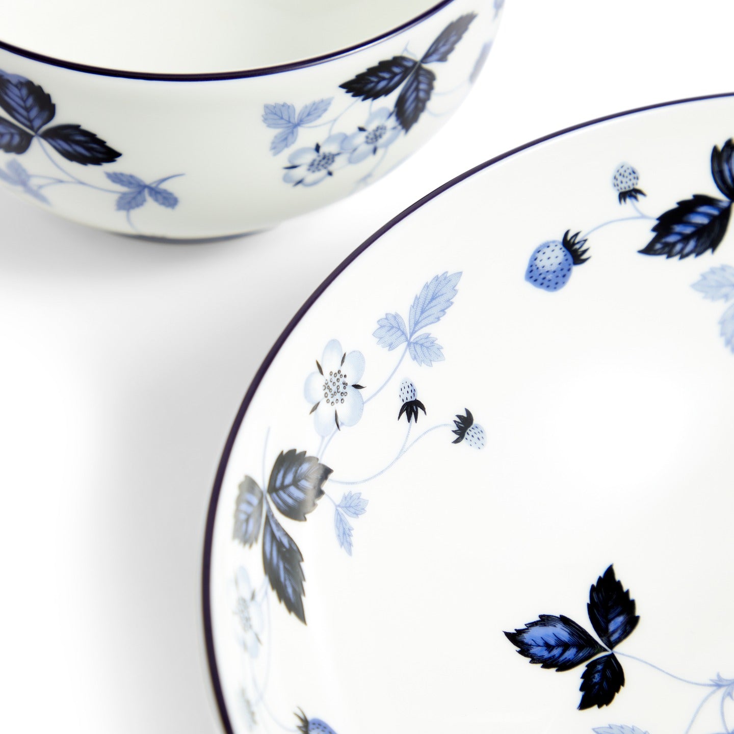 Wild Strawberry Inky Blue Dinnerware 8 Piece Set