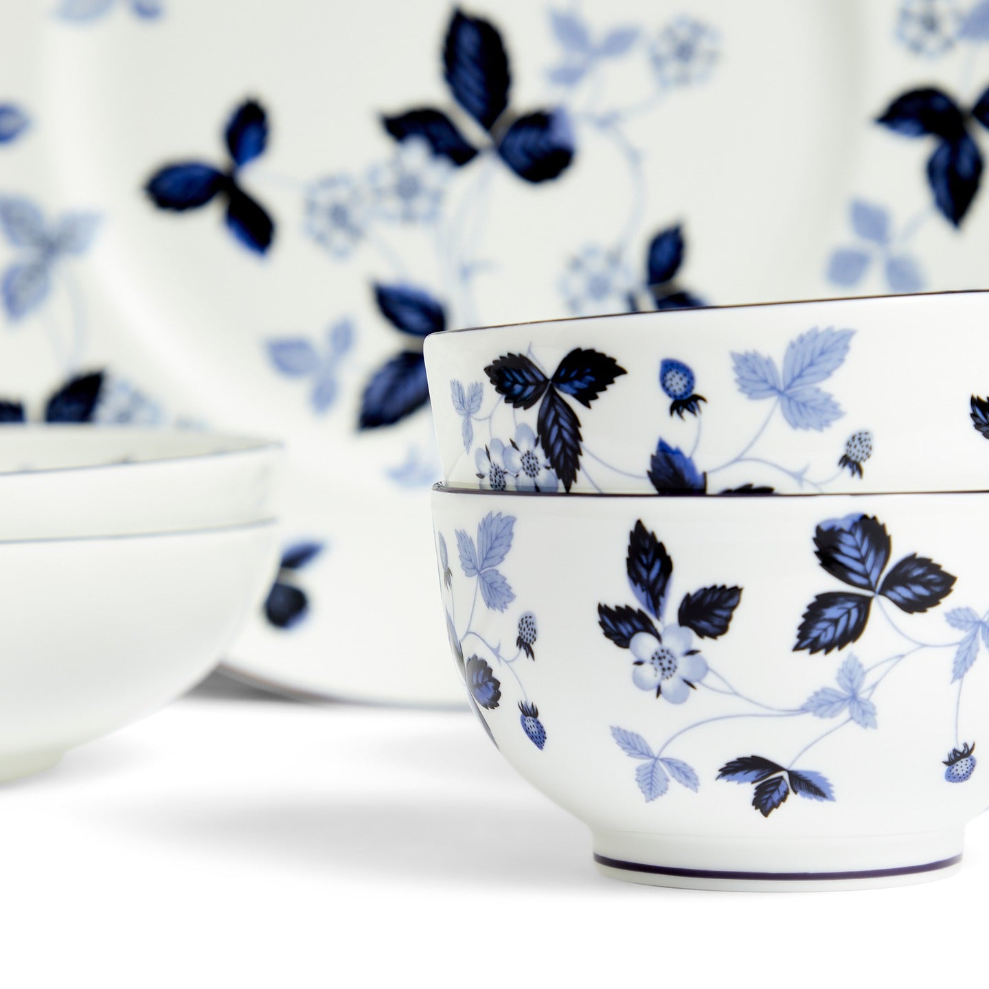 Wild Strawberry Inky Blue Dinnerware 8 Piece Set