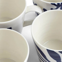 Pacific Blue Mug 13.5oz Mixed Patterns Blue Set of 4