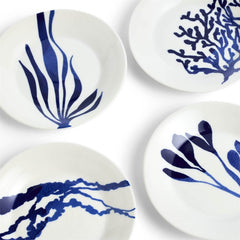 Pacific Blue Plate 6.3in Mixed Patterns Blue Set of 4