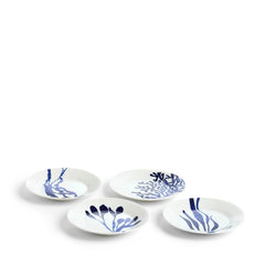 Pacific Blue Plate 6.3in Mixed Patterns Blue Set of 4
