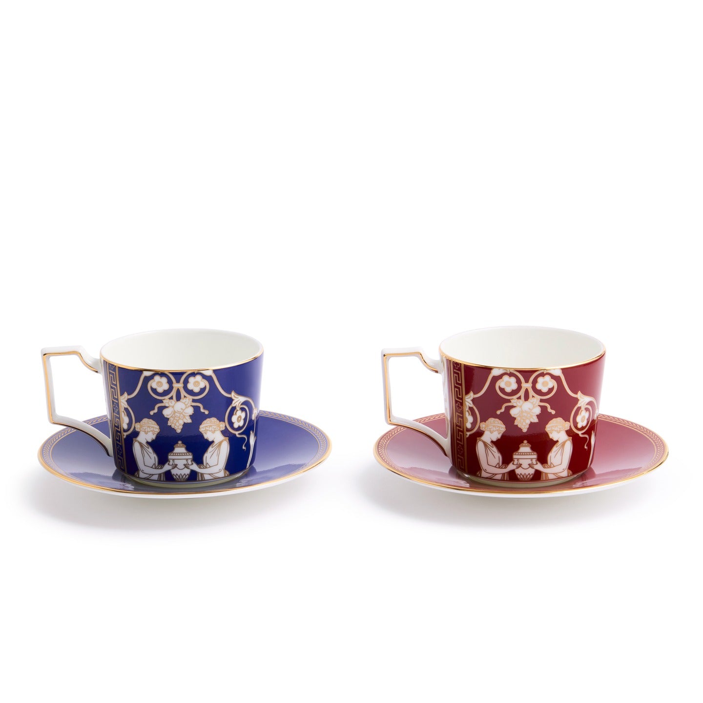 Renaissance Mix Teacup Saucer Set of 2