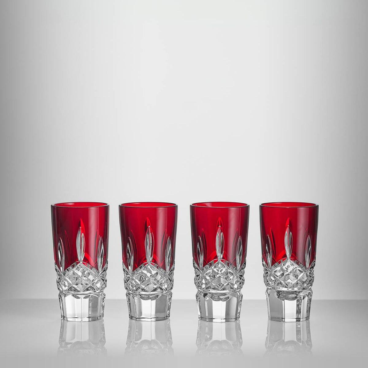 Lismore Red Shot Glass 55ml 1.5oz Set of 4