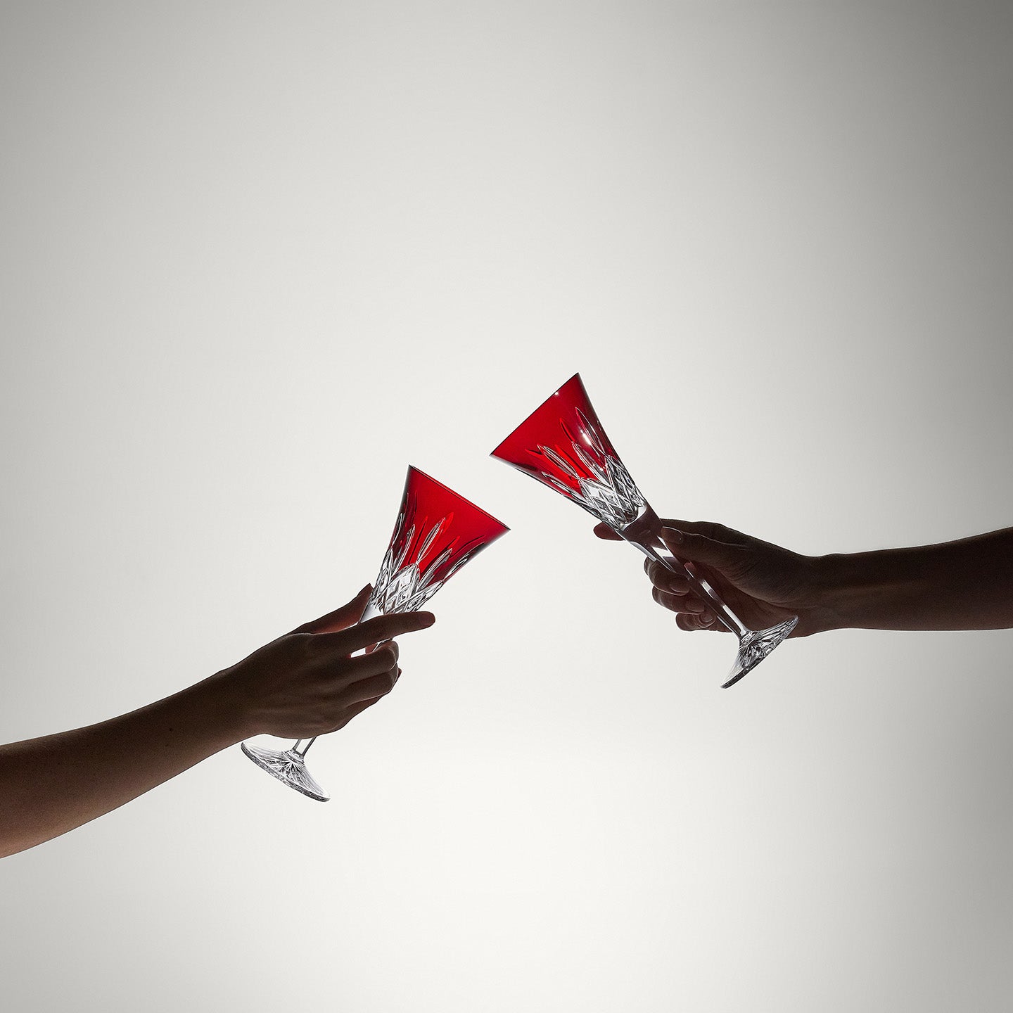Lismore Red Toasting Flute, 5.5oz, Set of 2