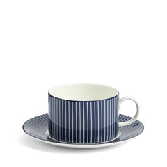 Gio Pinstripe Teacup & Saucer Blue