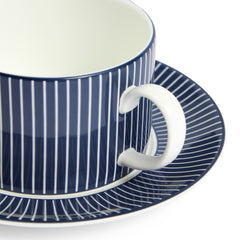 Gio Pinstripe Teacup & Saucer Blue