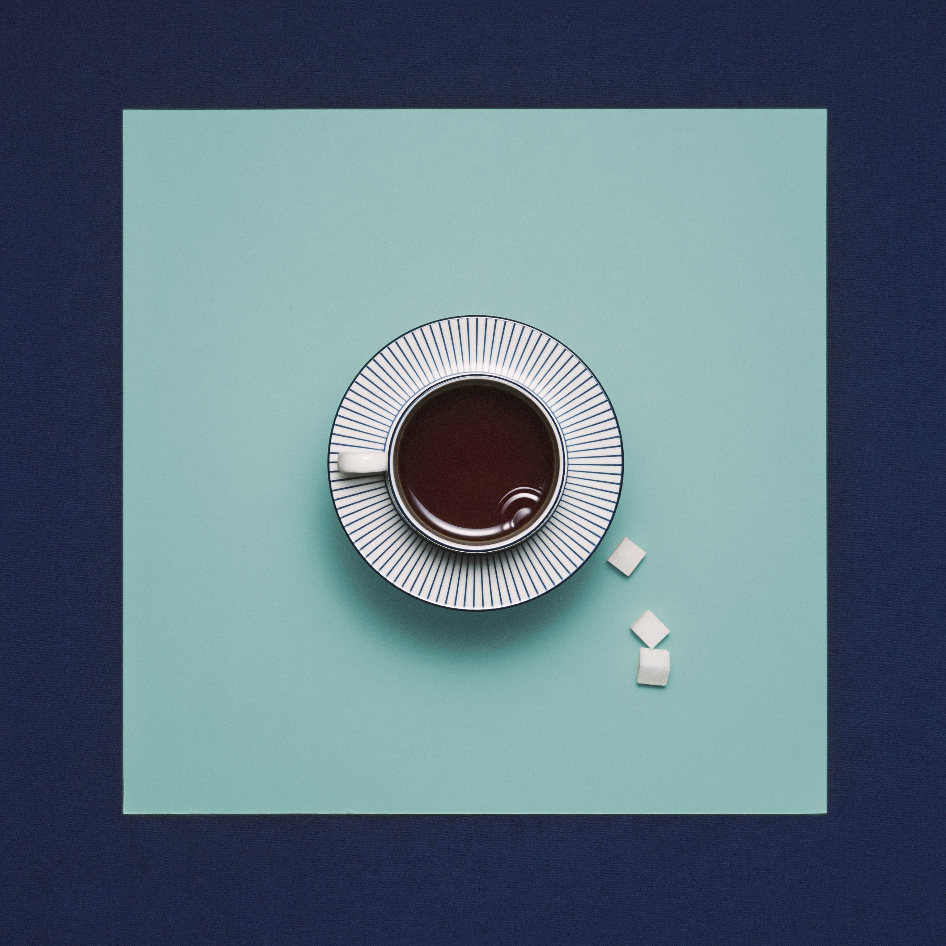 Gio Pinstripe Teacup & Saucer Blue