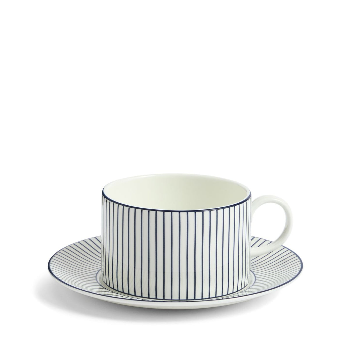 Gio Pinstripe Teacup & Saucer White