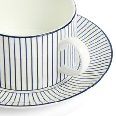 Gio Pinstripe Teacup & Saucer White