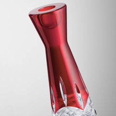 Lismore Red Candlestick Round, 8in, Set of 2