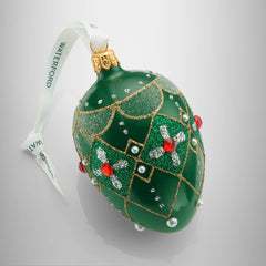 Holiday Heirlooms Green & Red Oval Bauble
