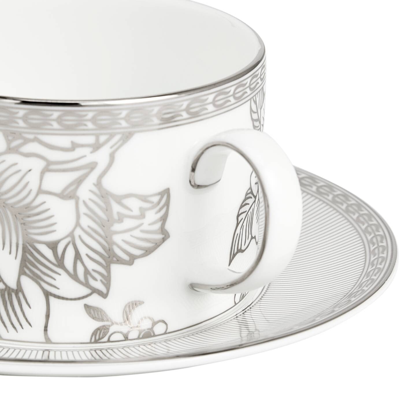 Silver Tonquin Teacup Saucer 5.9oz