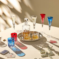 Red & Blue Double Old Fashioned, 11.5oz, Set of 2