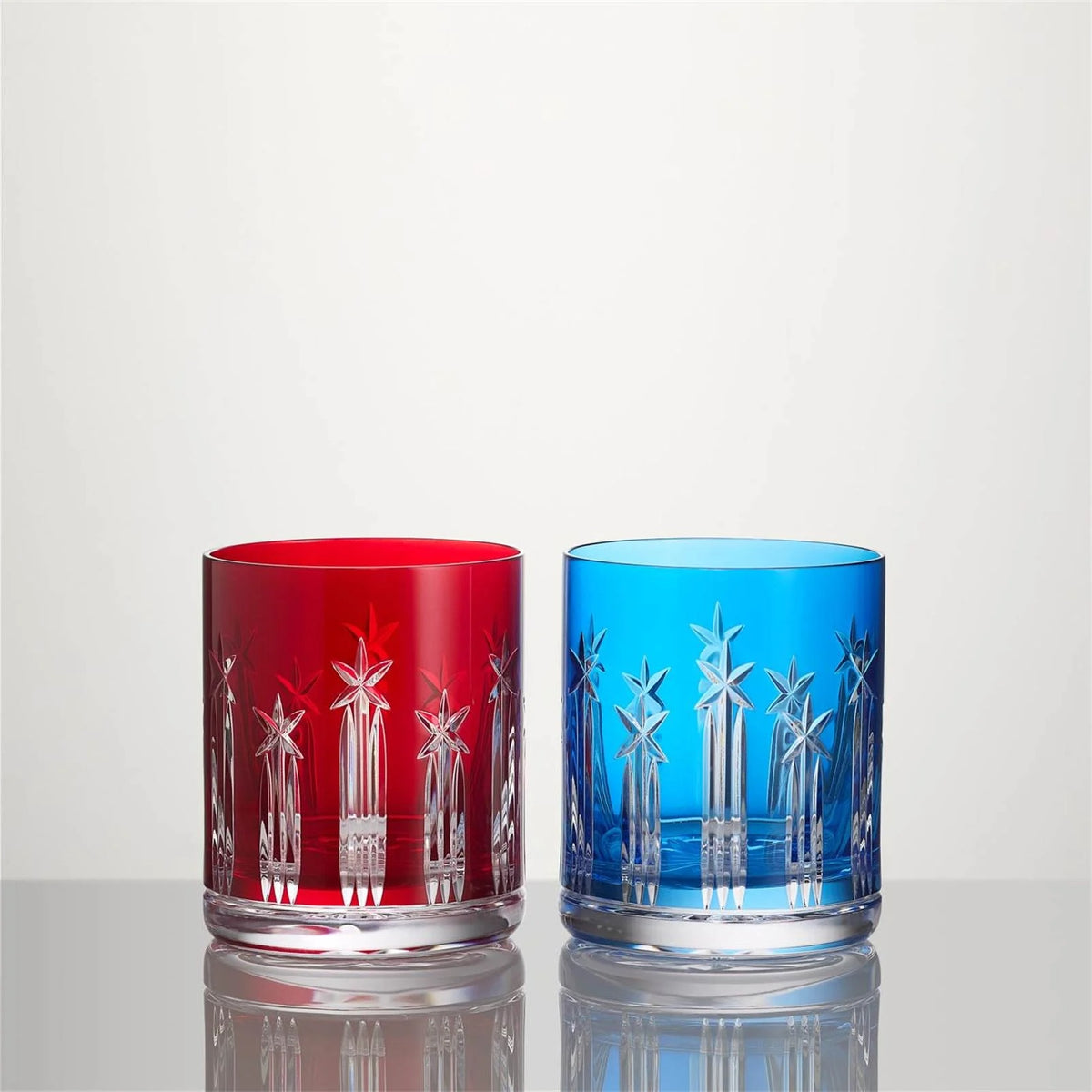 Red & Blue Double Old Fashioned, 11.5oz, Set of 2