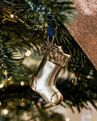 Christmas Golden Stocking Golden Ornament