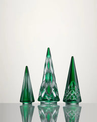 Crystal Christmas Standing Trees Green, Set of 3