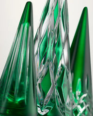 Crystal Christmas Standing Trees Green, Set of 3