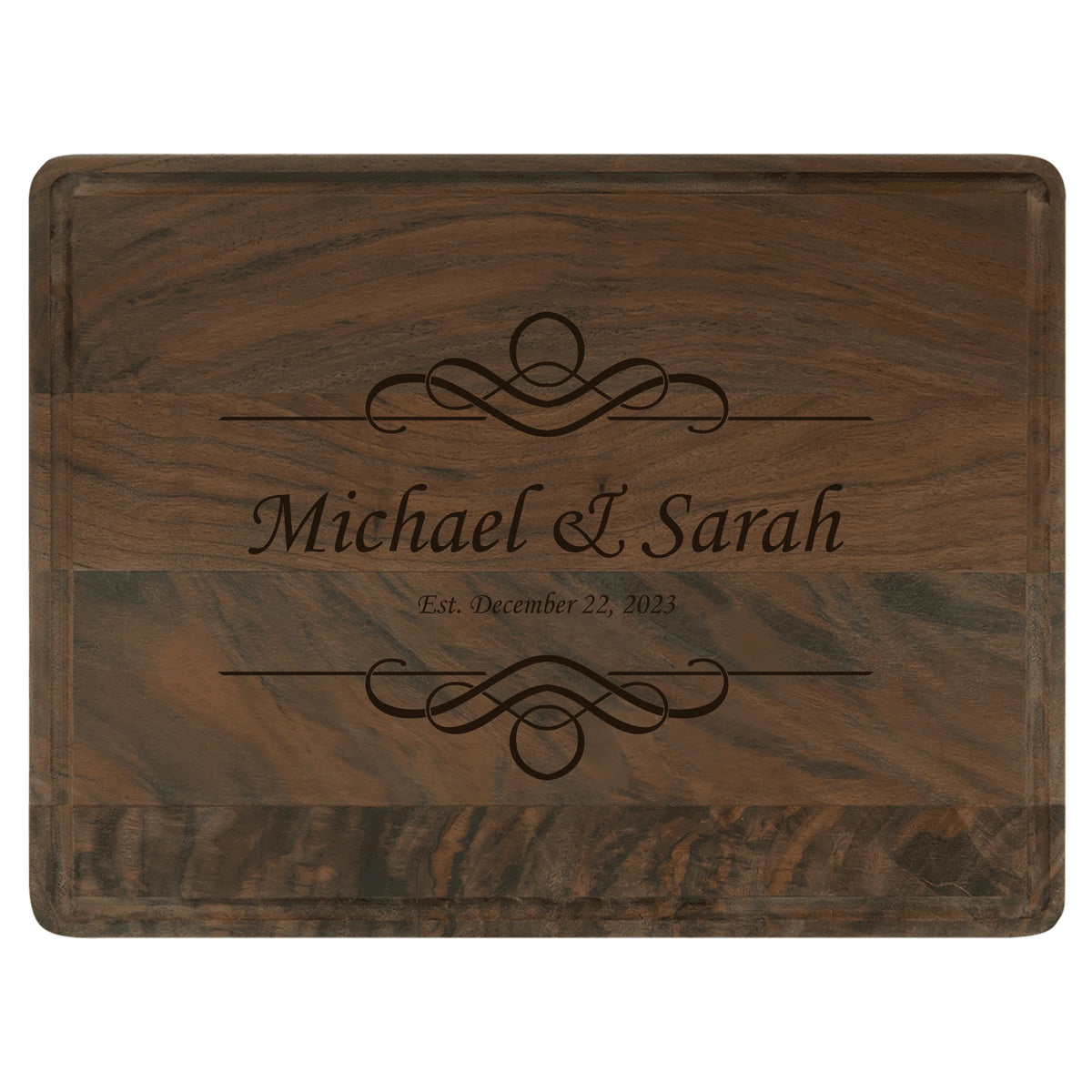 11 1/2 x 9 Walnut Cutting Board with Drip Ring