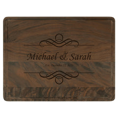 11 1/2 x 9 Walnut Cutting Board with Drip Ring