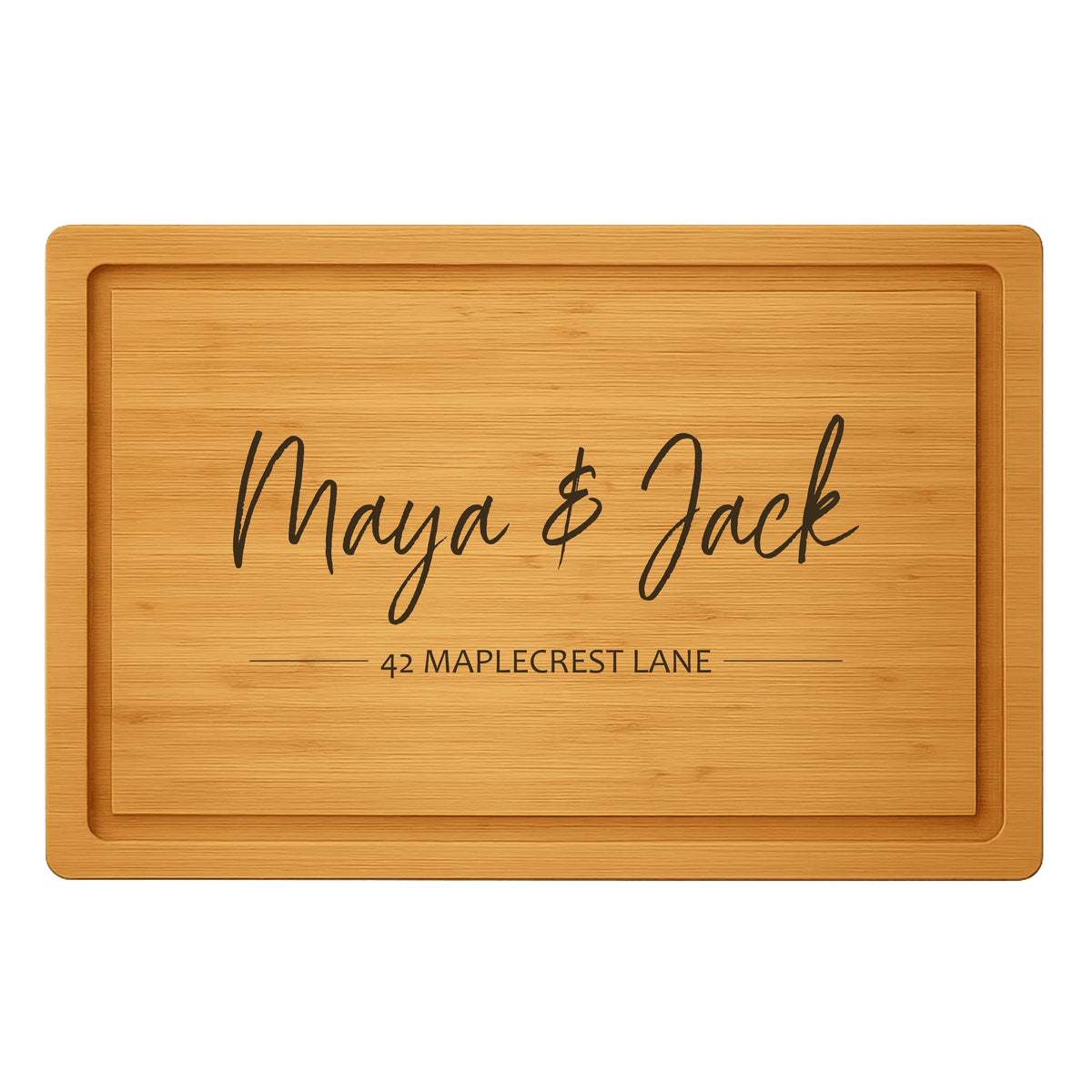 11x17 Bamboo Cutting Board with Juice Grooves