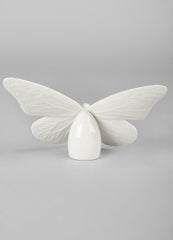 Butterfly Figurine, Golden Luster & White