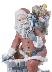 Down The Chimney Santa Figurine. Limited Edition