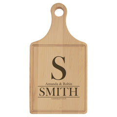 13 1/2 x 7 Maple Cutting Board Paddle Shape with Drip Ring