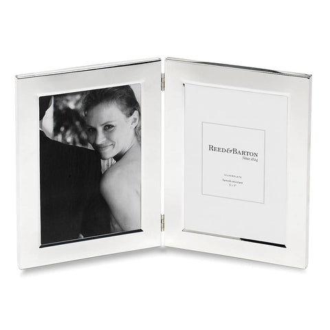Classic Silverplate 5" X 7" Double Photo Frame