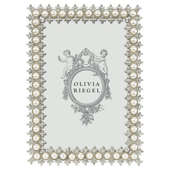 Crystal & Pearl Frame 4" x 6" - Silver